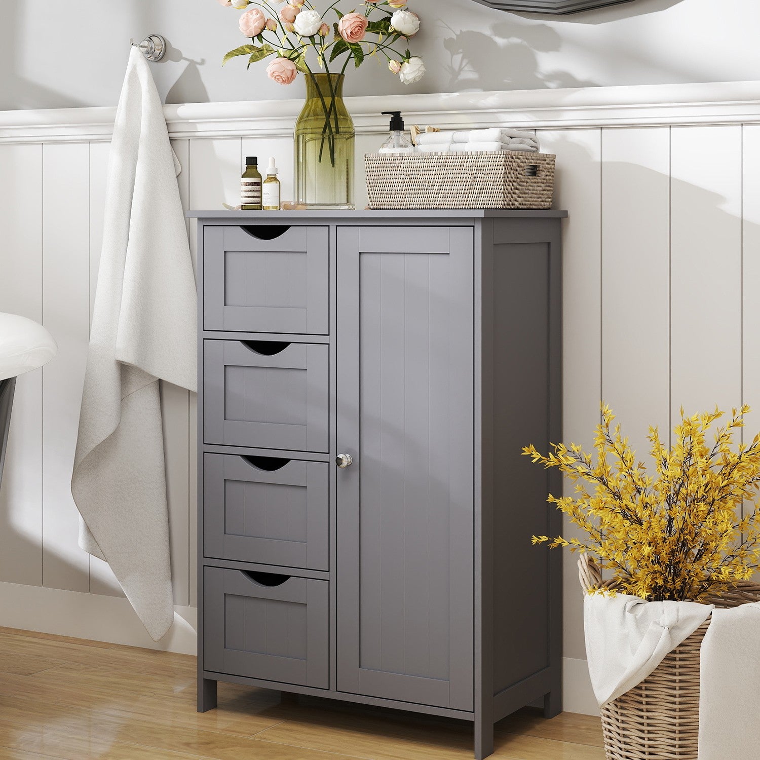 Badkamerkastje – Smalle bijzetkast voor badkamer, modern design