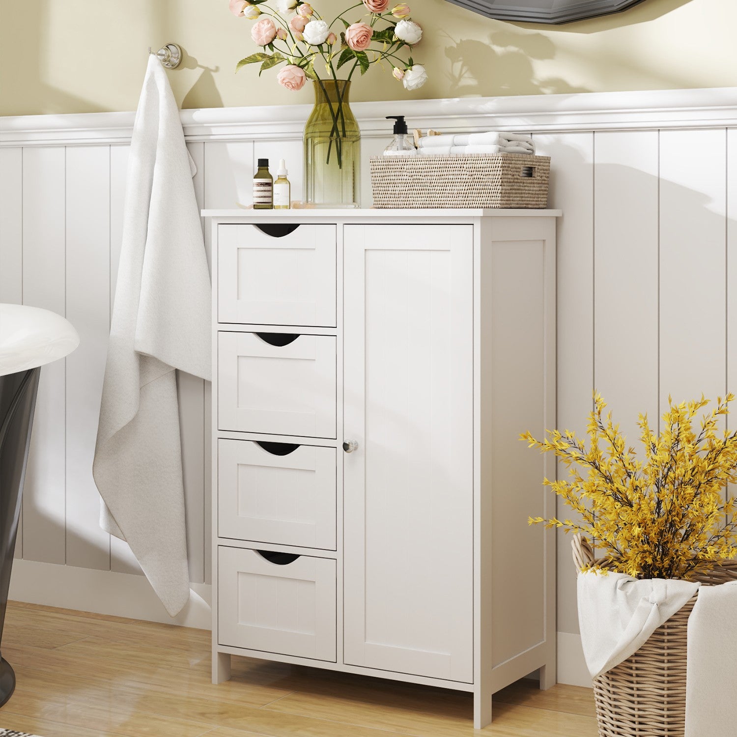 Badkamerkastje – Smalle bijzetkast voor badkamer, modern design