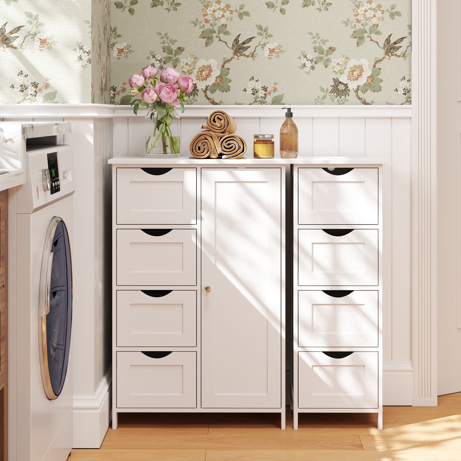 Badkamerkastje – Smalle bijzetkast voor badkamer, modern design