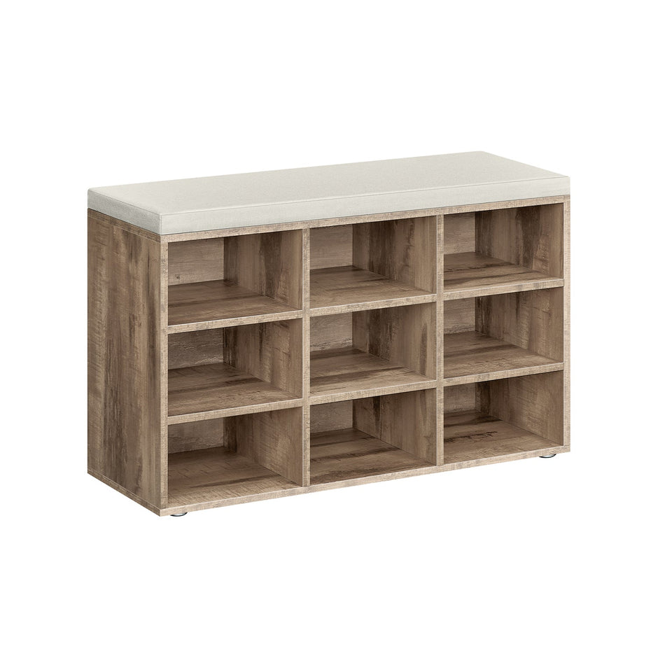 Schoenenbank 9 vakken – Verstelbare verdelers – Tot 136 kg – Met kussen