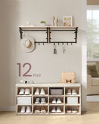 Schoenenrek met zitting – 30,3 x 104 x 48 cm – naturel beige