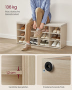Schoenenrek met zitting – 30,3 x 104 x 48 cm – naturel beige