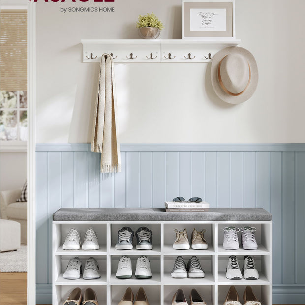 Schoenenbank – 12 vakken – Verstelbare verdelers – Inclusief kussen