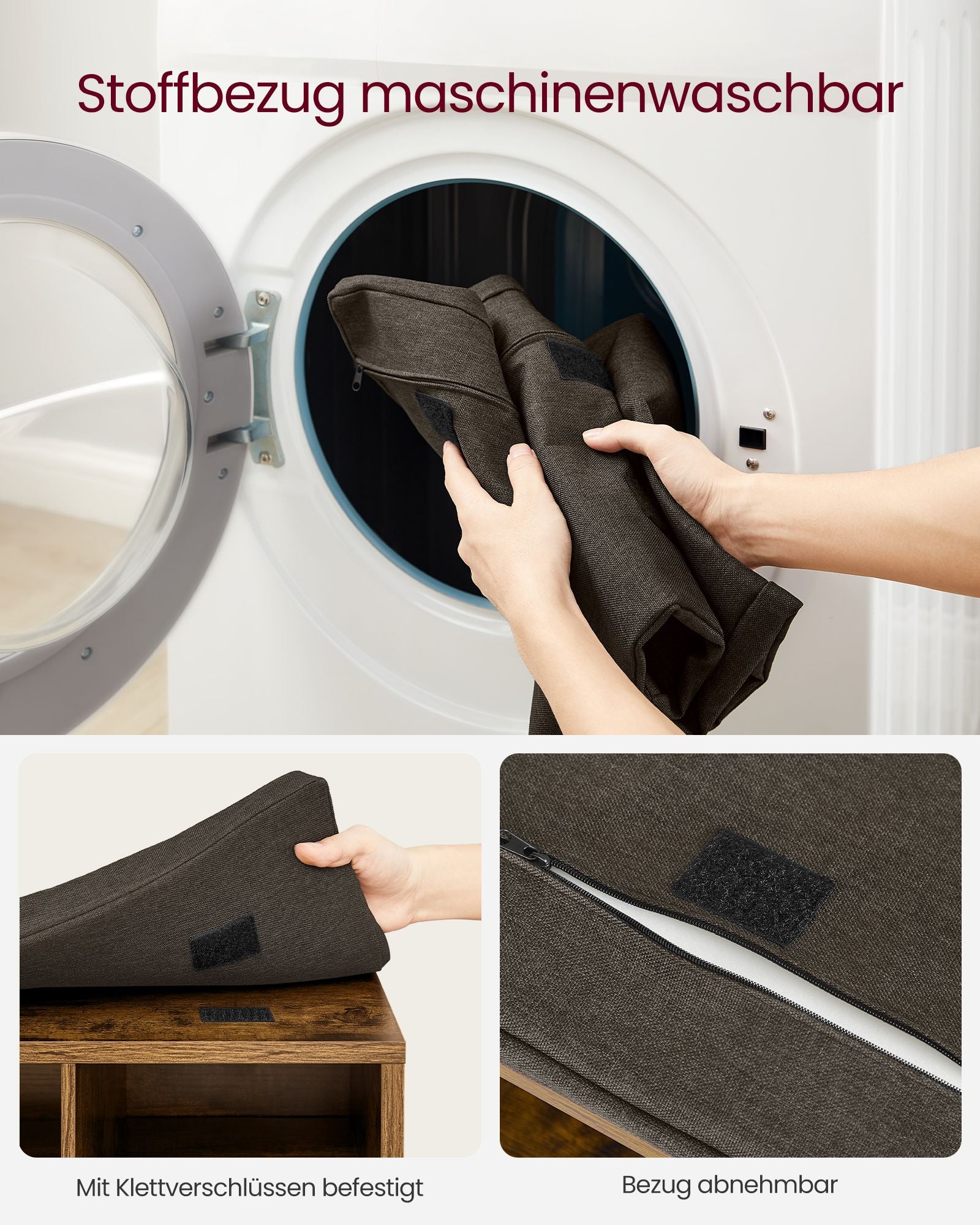 Schoenenrek met Zitje – Vintage Bruin – 30 x 87 x 48 cm