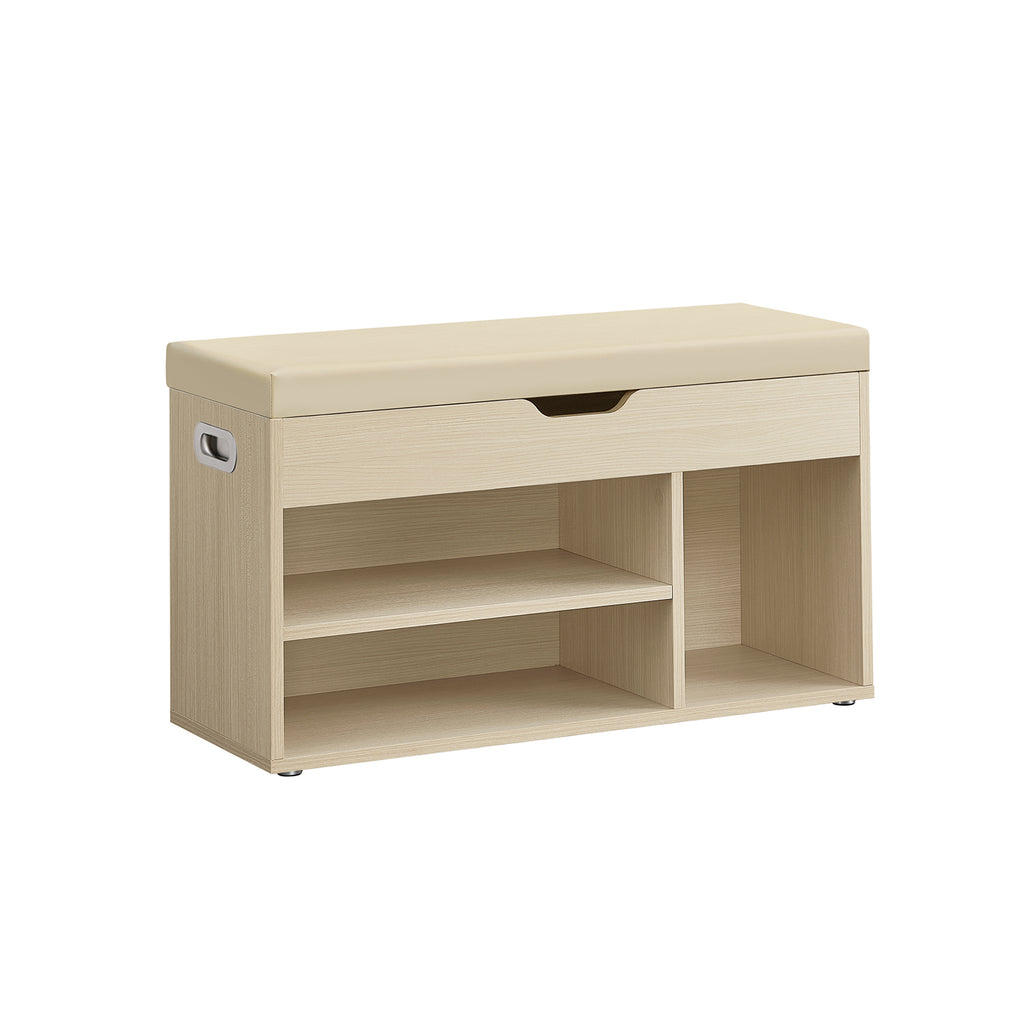 Schoenenbank Met 3 Open Vakken, Naturel Beige