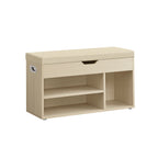 Schoenenbank Met 3 Open Vakken, Naturel Beige