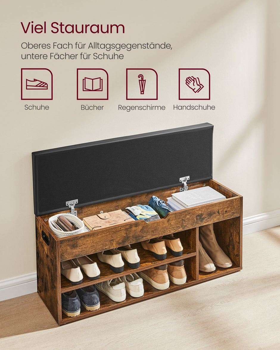 Schoenenbank – Met zitting – 8 paar schoenen – 30 x 100 x 44 cm