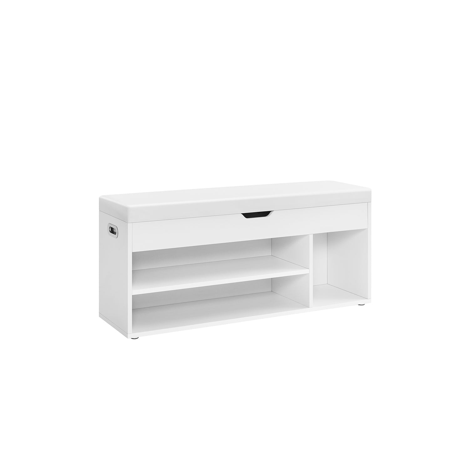 Schoenenbank – met zitting bekleed – vintage bruin
