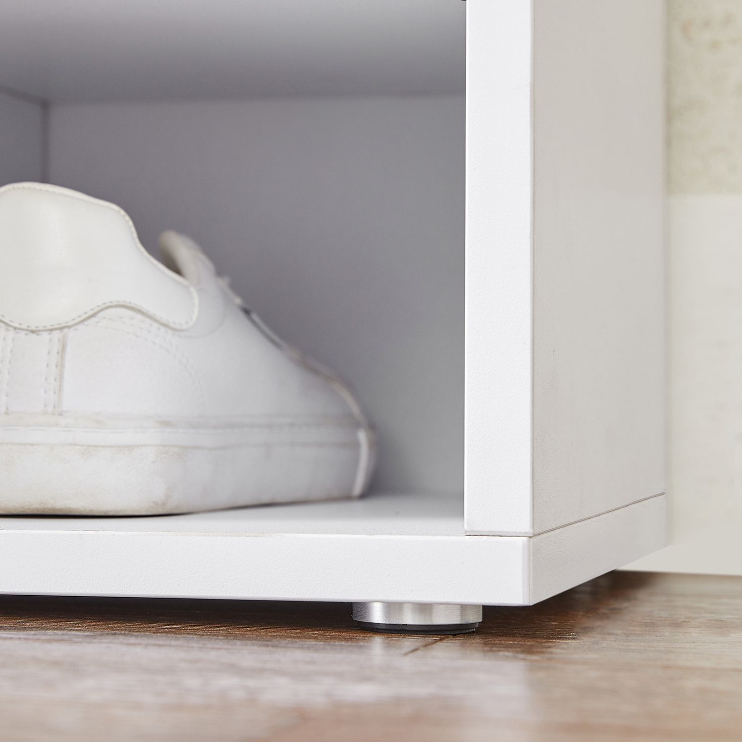 Schoenenbank – 15 opbergvakken – Gevoerd bankje – Maximaal 200 kg