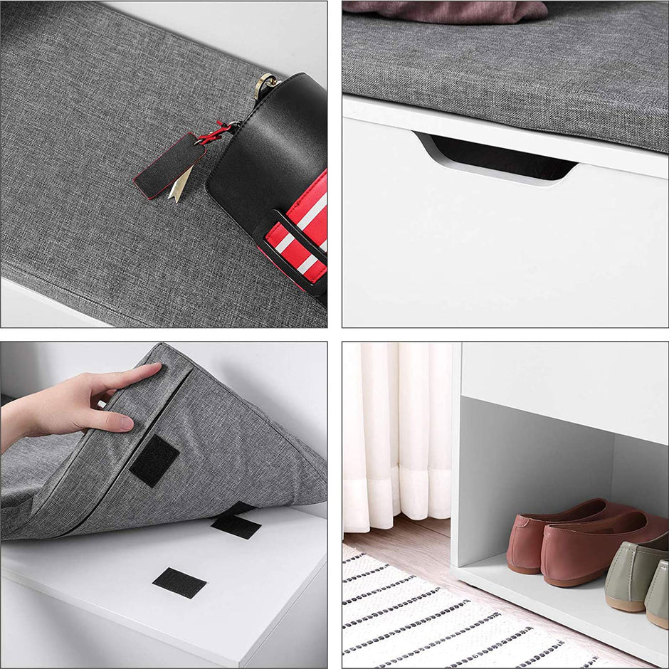 Schoenenbank – Met 2 open vakken – 100 cm lang – Voor accessoires en schoenen