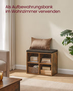 Schoenenbank Met 4 Vakken Vintage Bruin-Kastanjebruin
