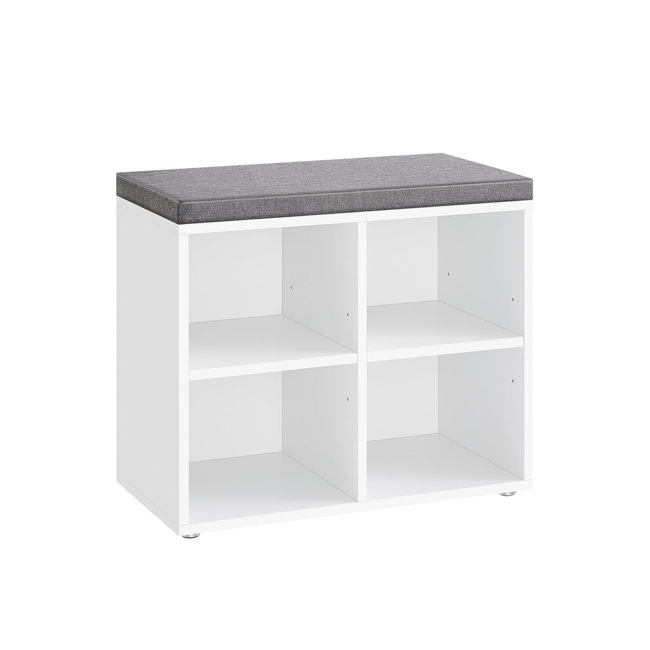 Schoenenbank met kussen – Vintage bruin – Voor 4 paar schoenen