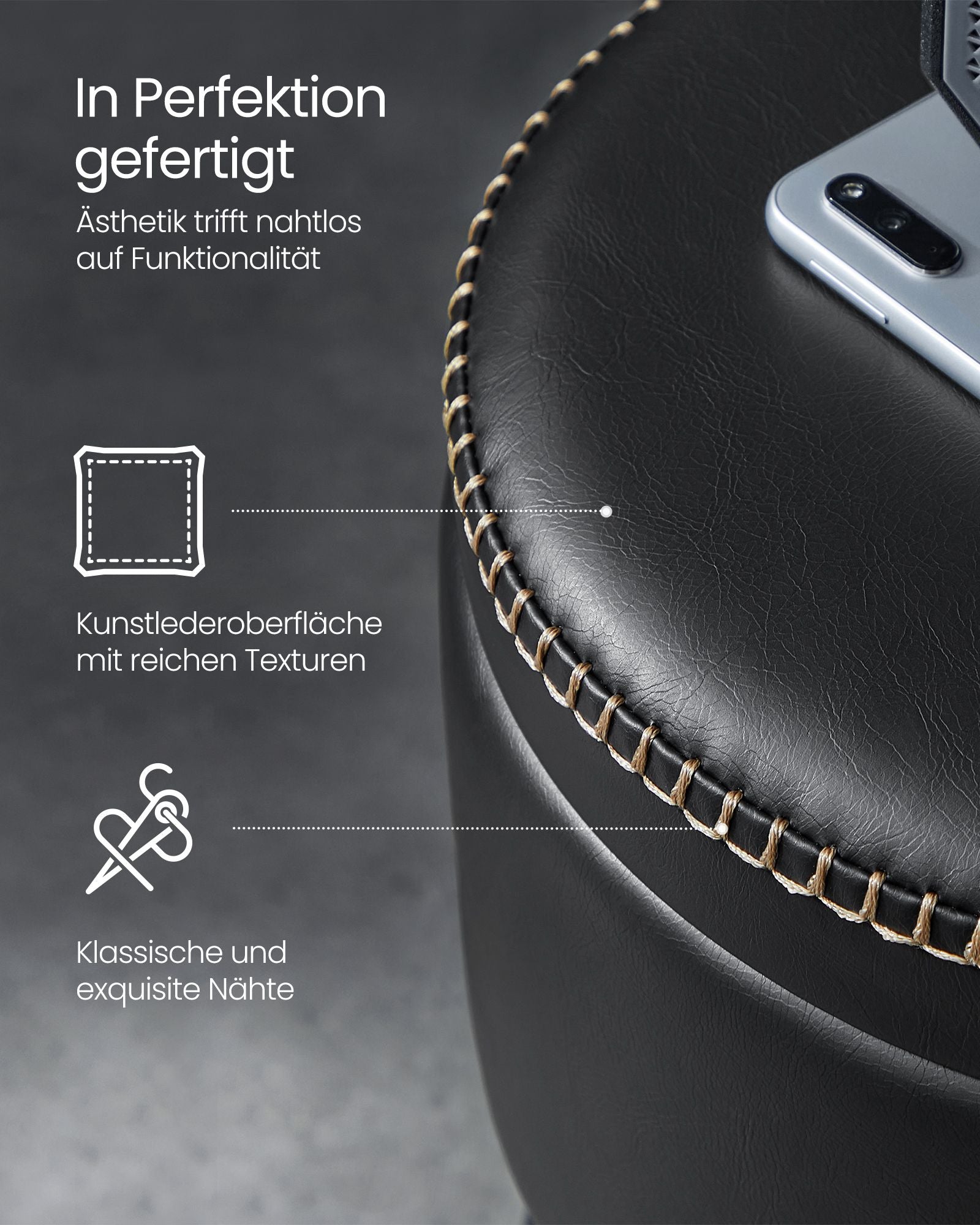 Barkruk – met Opbergruimte – Verstelbaar (61,5–81 cm) – 360° roteerbaar– Inktzwart