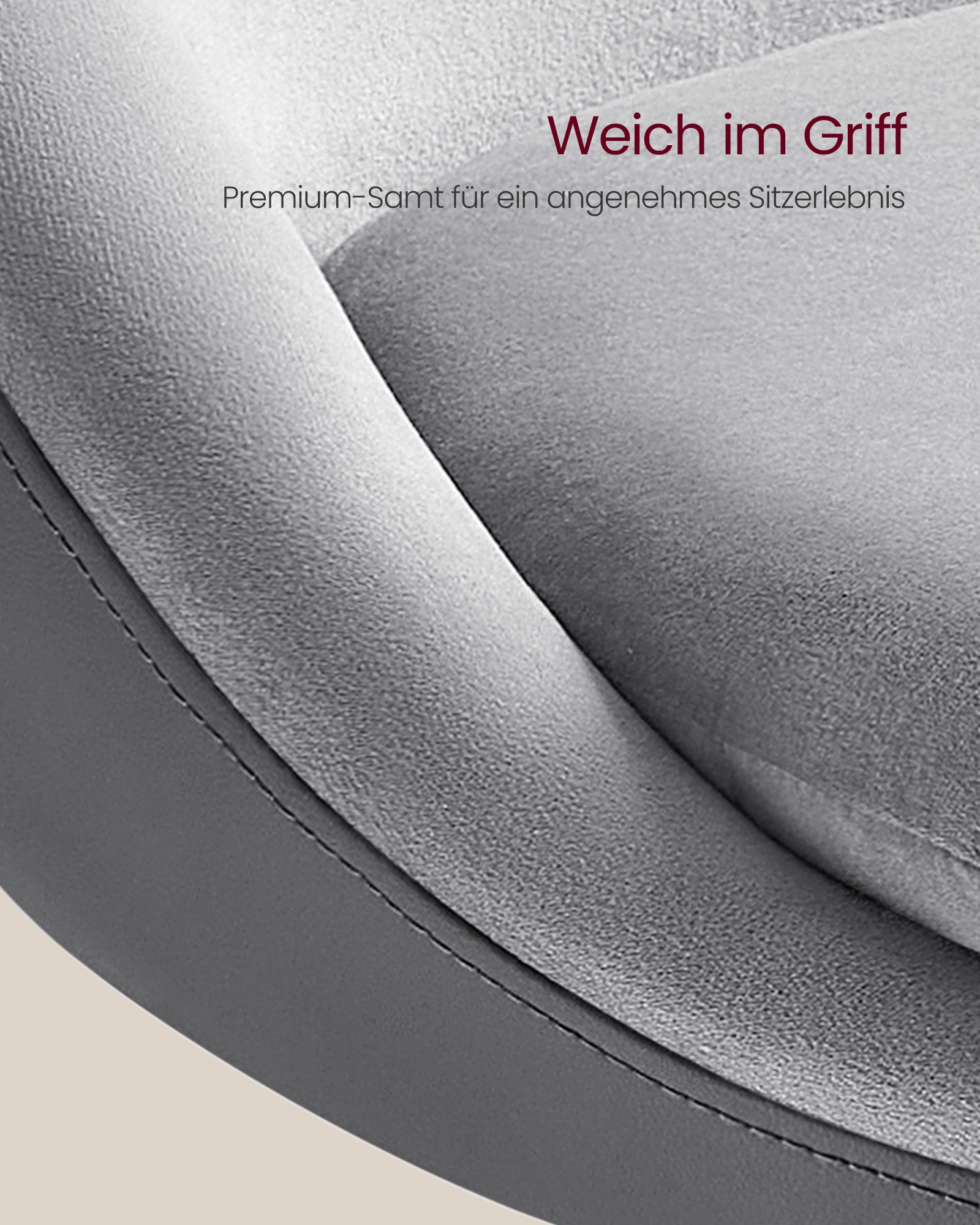 Barkruk Set van 2 – Hoogte Verstelbaar – Fluweel – Duifgrijs Inktzwart