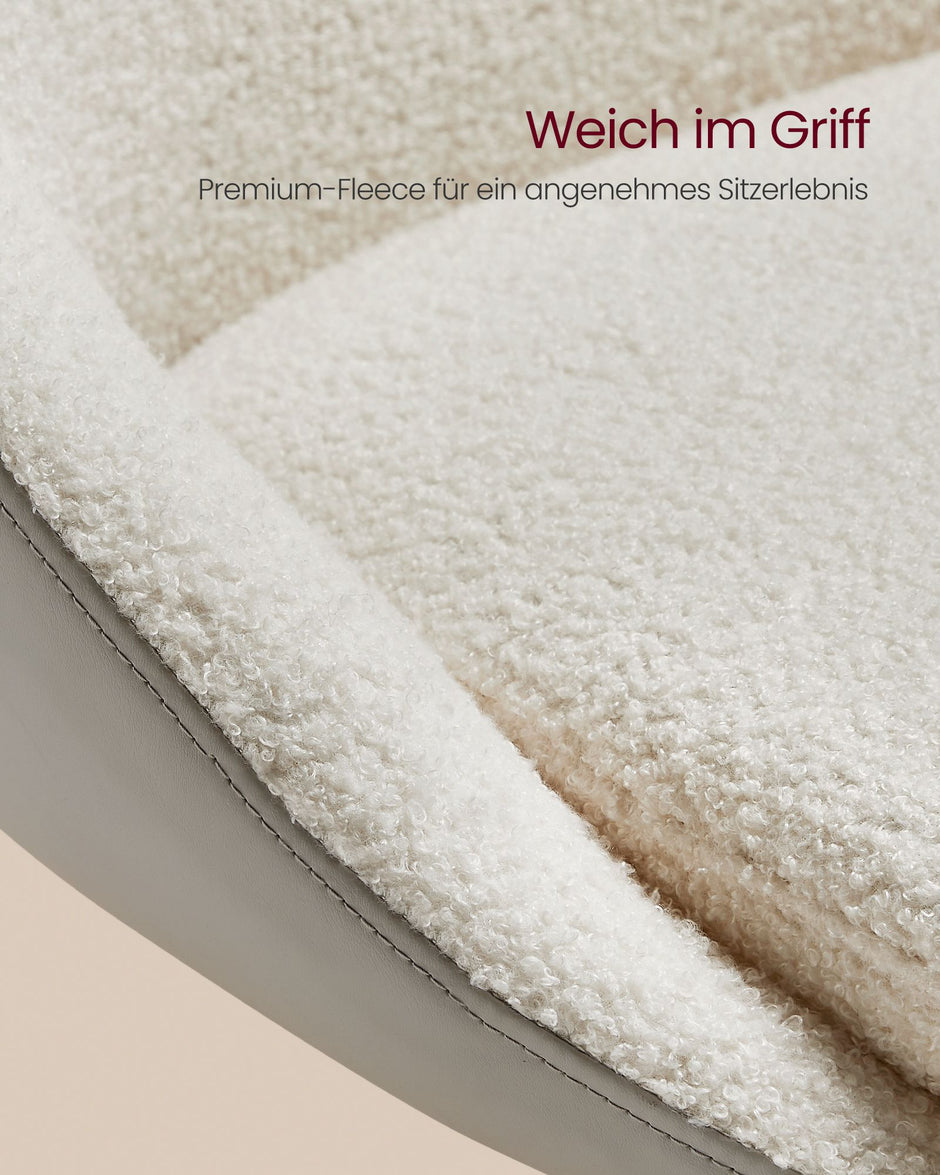 Barkruk – Hoogte verstelbaar 60–81 cm – Met rugleuning – Crèmewit-zilvergrijs