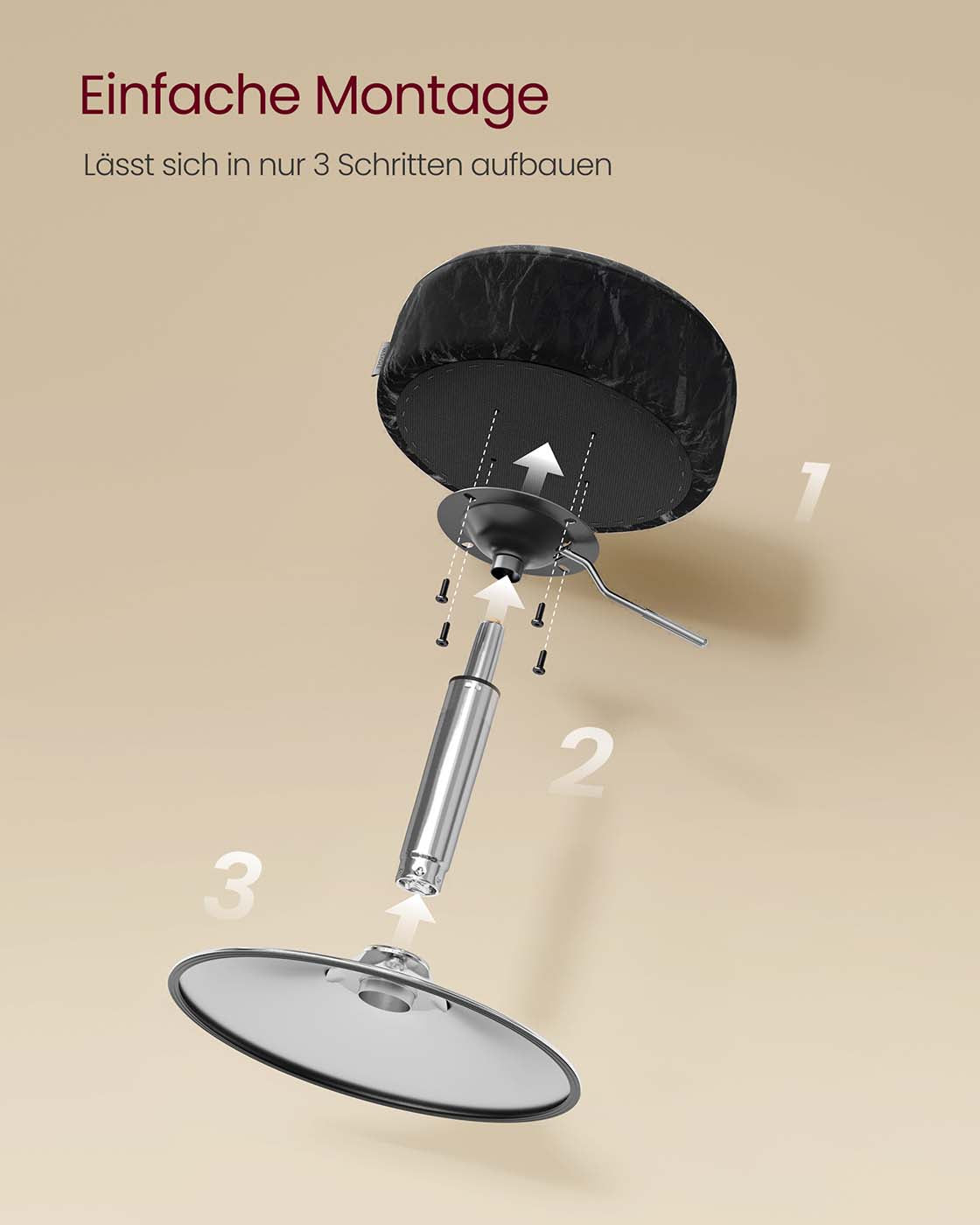 Barkruk – Verstelbaar (44–60 cm) – 360° draaibaar – Dikke vulling