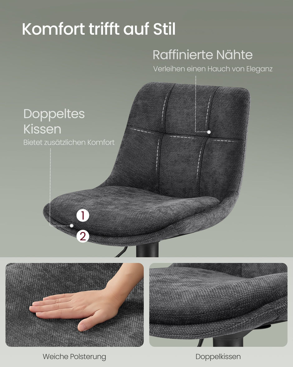 Barkruk – Verstelbaar 63–84 cm – Met rugleuning en voetensteun – Crèmewit