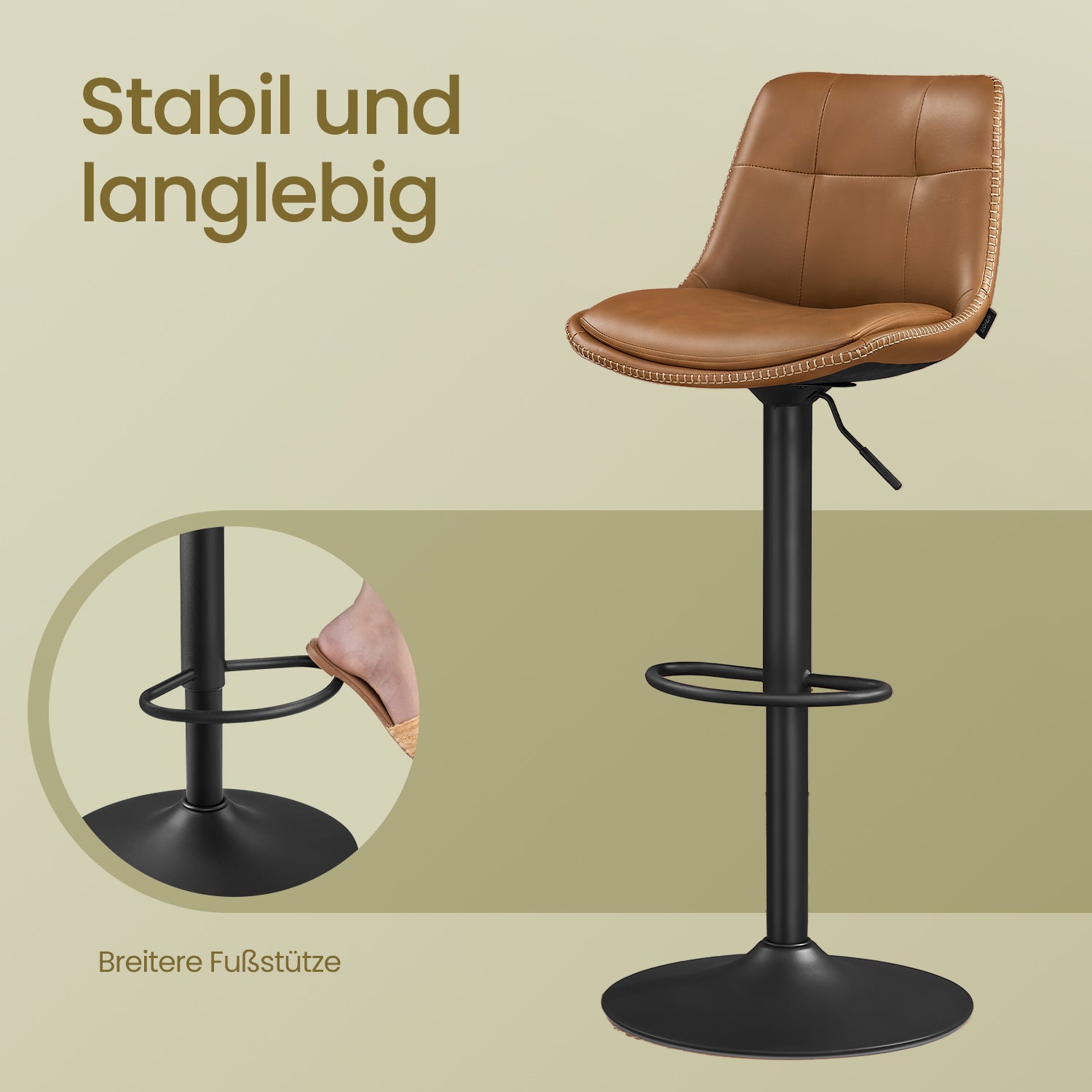 Barkrukken – Set van 2 – Met Rugleuning – Karamelbruin