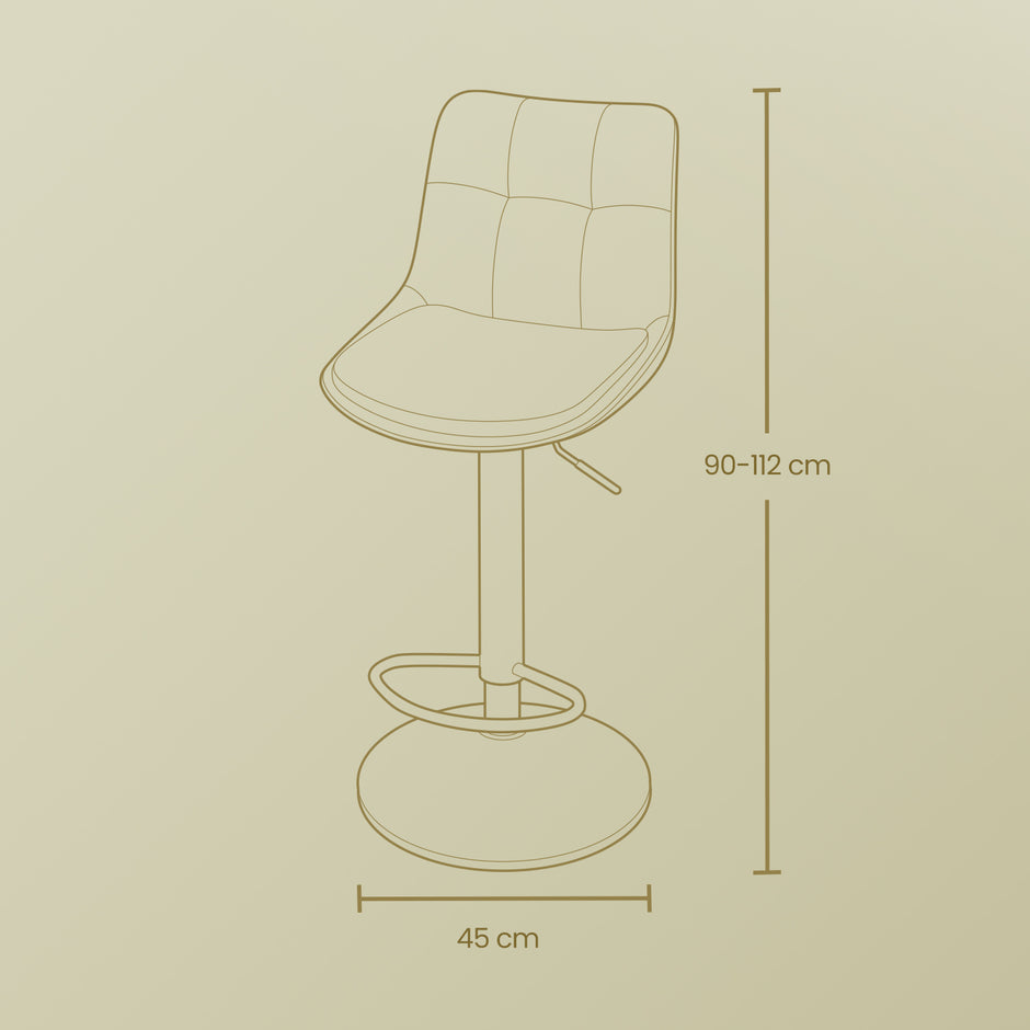 Barkrukken Set van 2 Met Rugleuning Karamelbruin
