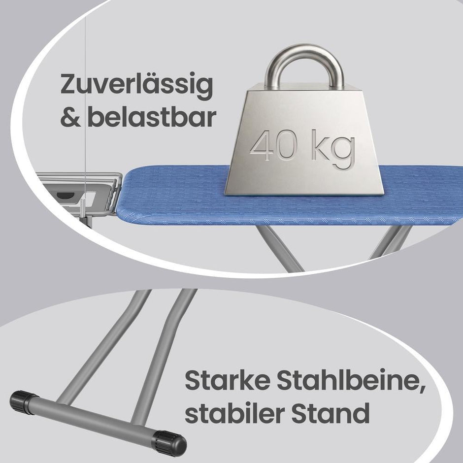 Strijkplank - Opvouwbaar - In Hoogte Verstelbaar - Kabelhouder - Blauwzwart
