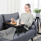 Bedblad - Laptopstandaard - Ontbijtblad - Inklapbaar - Vintage bruin / Zwart