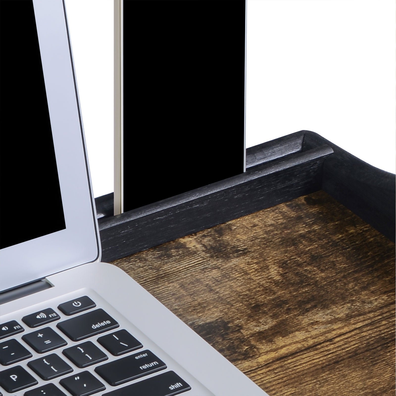 Bedblad - Laptopstandaard - Ontbijtblad - Inklapbaar - Vintage bruin / Zwart