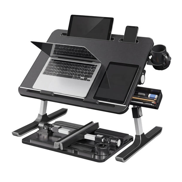 Laptoptafel - Opklapbaar - In Hoogte Verstelbaar - 56 x 40 cm - Zwart