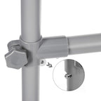 Kledingrek op wielen – Uittrekbare stangen – Grijs