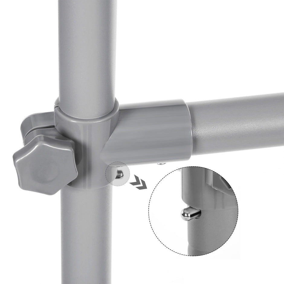 Kledingrek 120 x 46 x 160 cm – Uitschuifbare stangen – Met zijstangen – Tot 70 kg draagvermogen