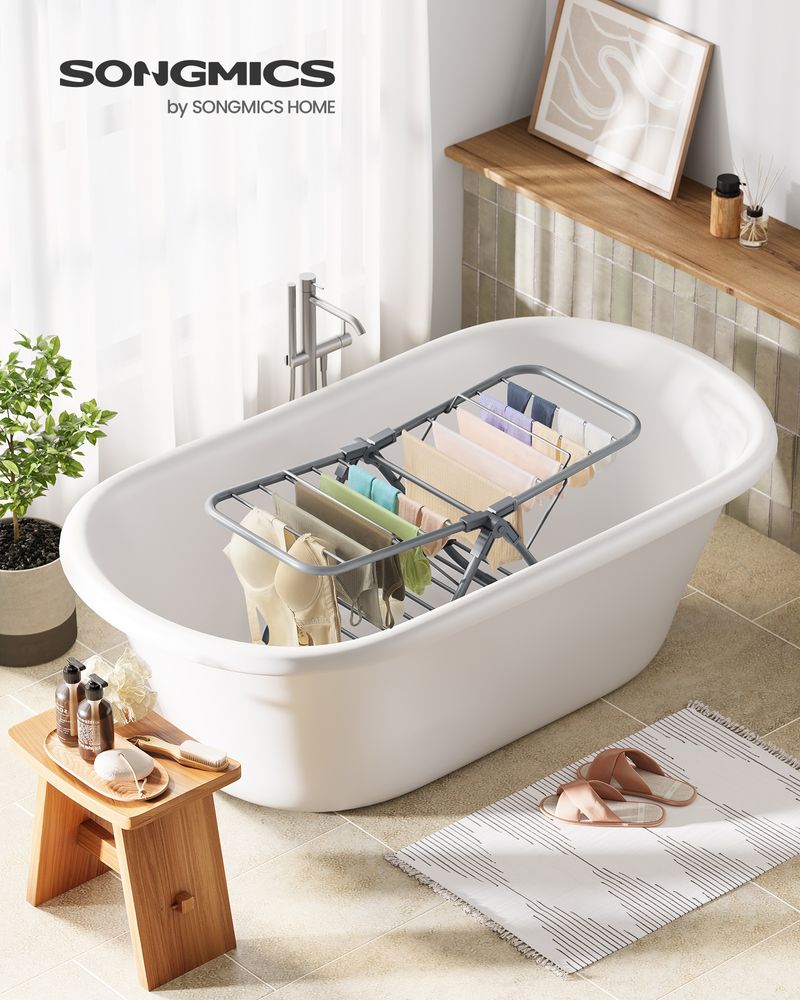 Droogrek – Verstelbare vleugels – Staal – Dove grey