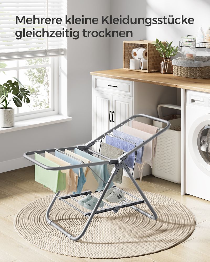 Droogrek – Verstelbare vleugels – Staal – Dove grey