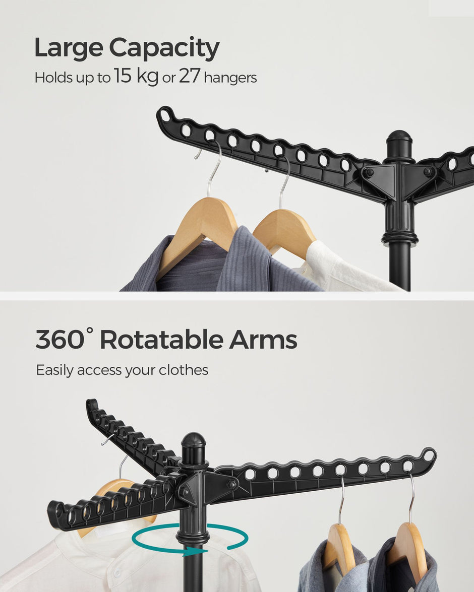 Droogrek – 3 roterende armen – zwart