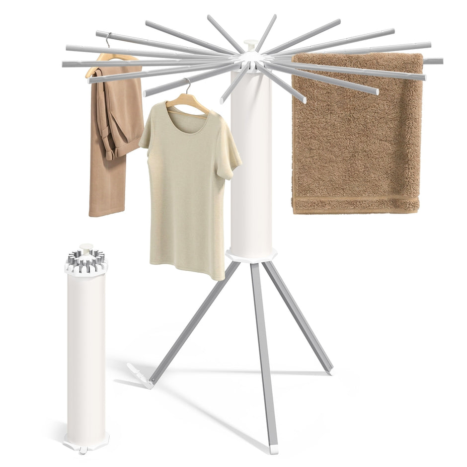 Wasdroogrek - 112 x 112 x 122 cm - Opvouwbaar - Draagbaar - Zilver - Max. draagkracht 24 kg