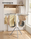 Wasdroogrek - 112 x 112 x 122 cm - Opvouwbaar - Draagbaar - Zilver - Max. draagkracht 24 kg