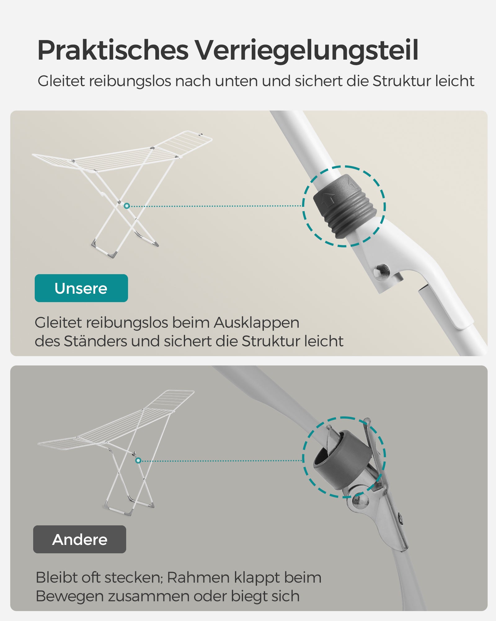 Opvouwbare standdroger – voor binnen en buiten – Wit