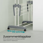 Droogrek – Opvouwbaar Wasrek – 173 cm Hoog – Roestvrij Staal – Grijs
