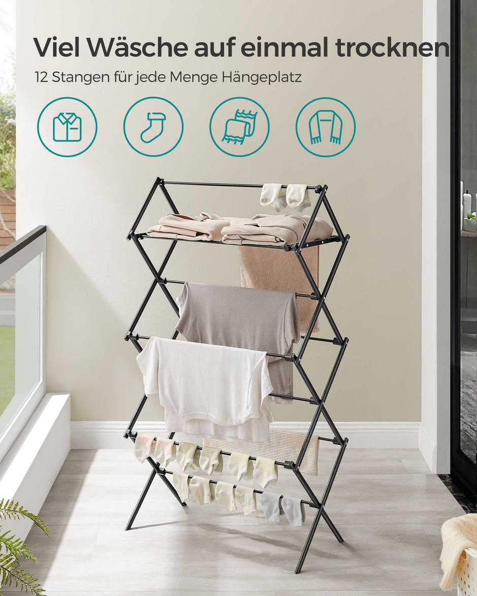 Droogrek – stalen frame – zwart