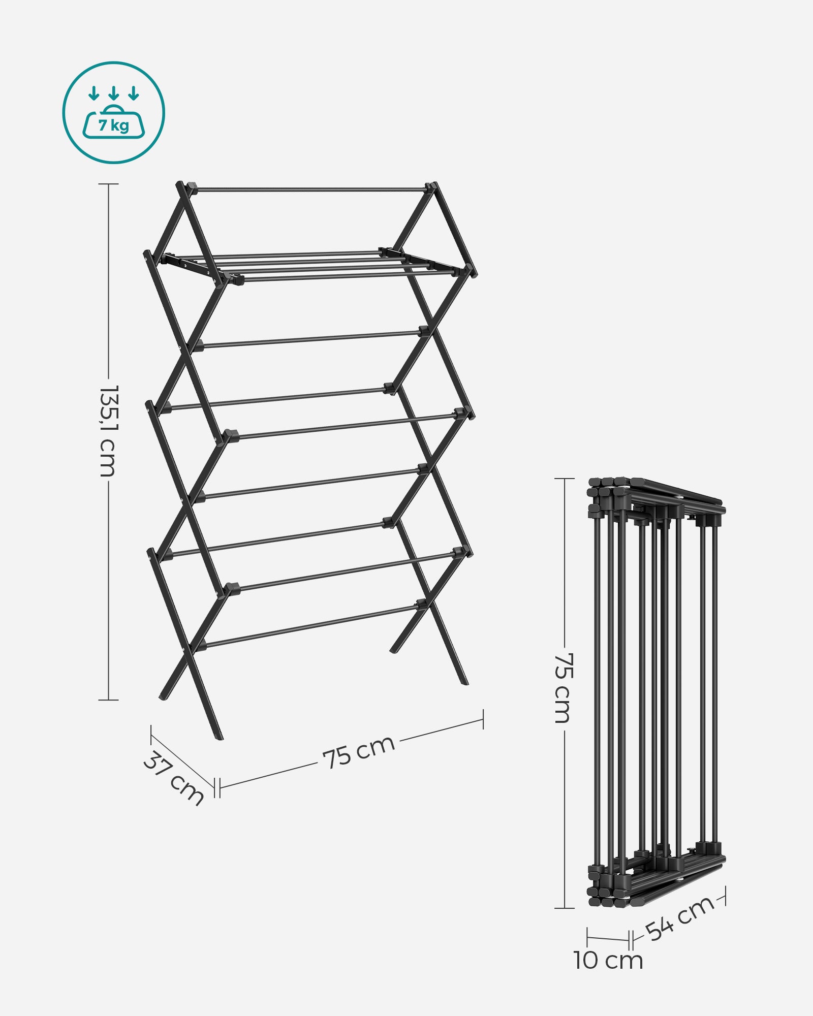 Droogrek – met stalen frame – voor binnen- en buitengebruik