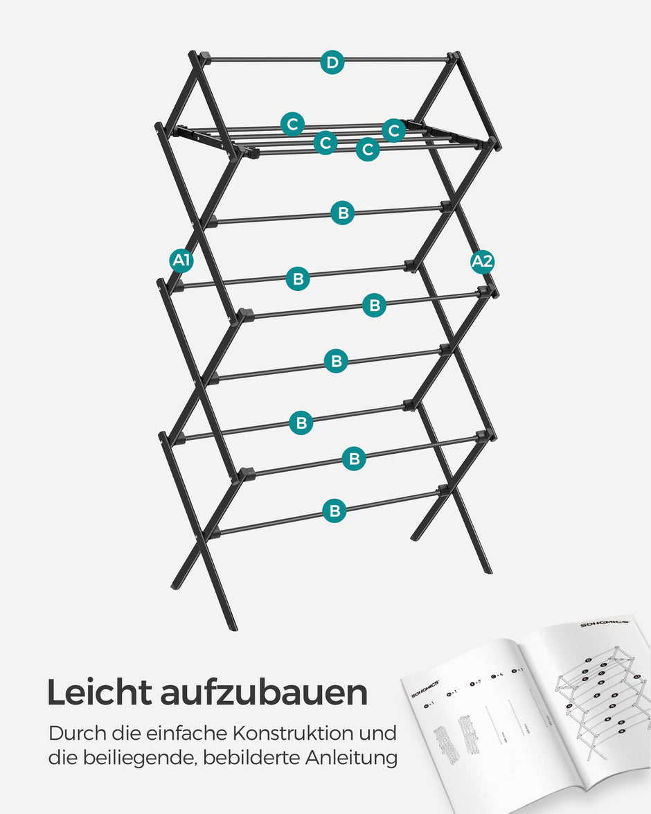 Droogrek – stalen frame – zwart