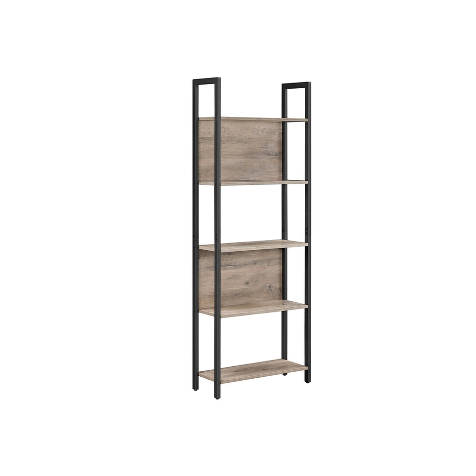 Boekenkast 5 planken – Vintage bruinzwart – 62 x 24 x 165 cm – Met kantelbeveiliging