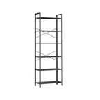 Boekenrek – 6 Niveaus – Metalen frame – Vintage bruinzwart