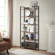 Boekenkast met 6 open planken – Hoogwaardig spaanplaat – 80 x 30 x 186 cm – Met kantelbeveiliging