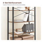 Boekenkast – 6 lagen – Vintage bruin-zwart