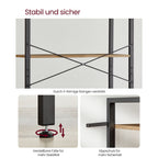 Boekenkast – 6 niveaus – 30 x 80 x 186 cm – donker walnoot-zwart