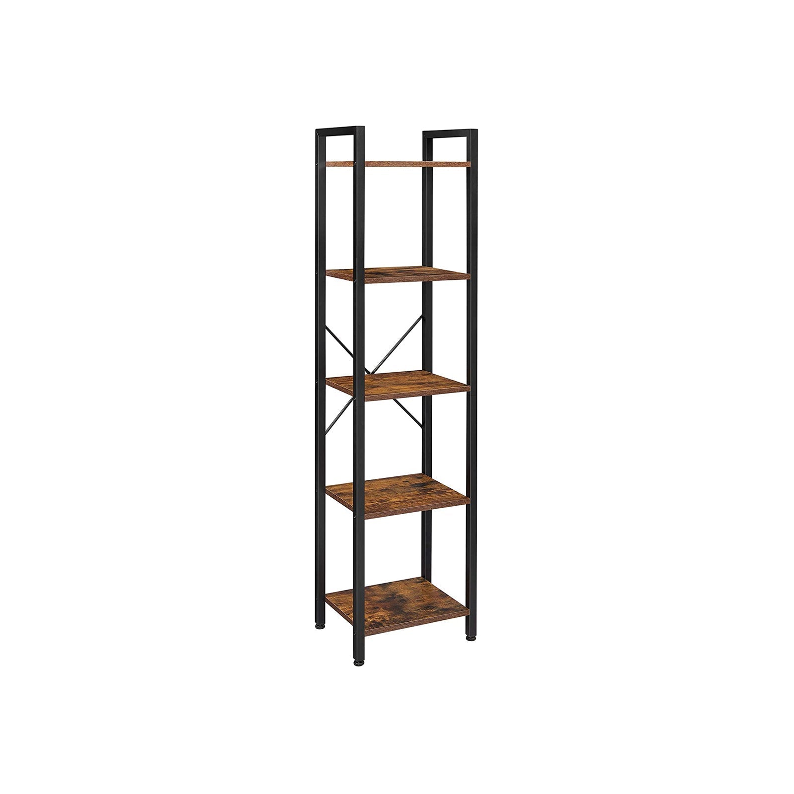 Boekenkast - Wandkast - Woonkamerkast - Vintage bruin/zwart