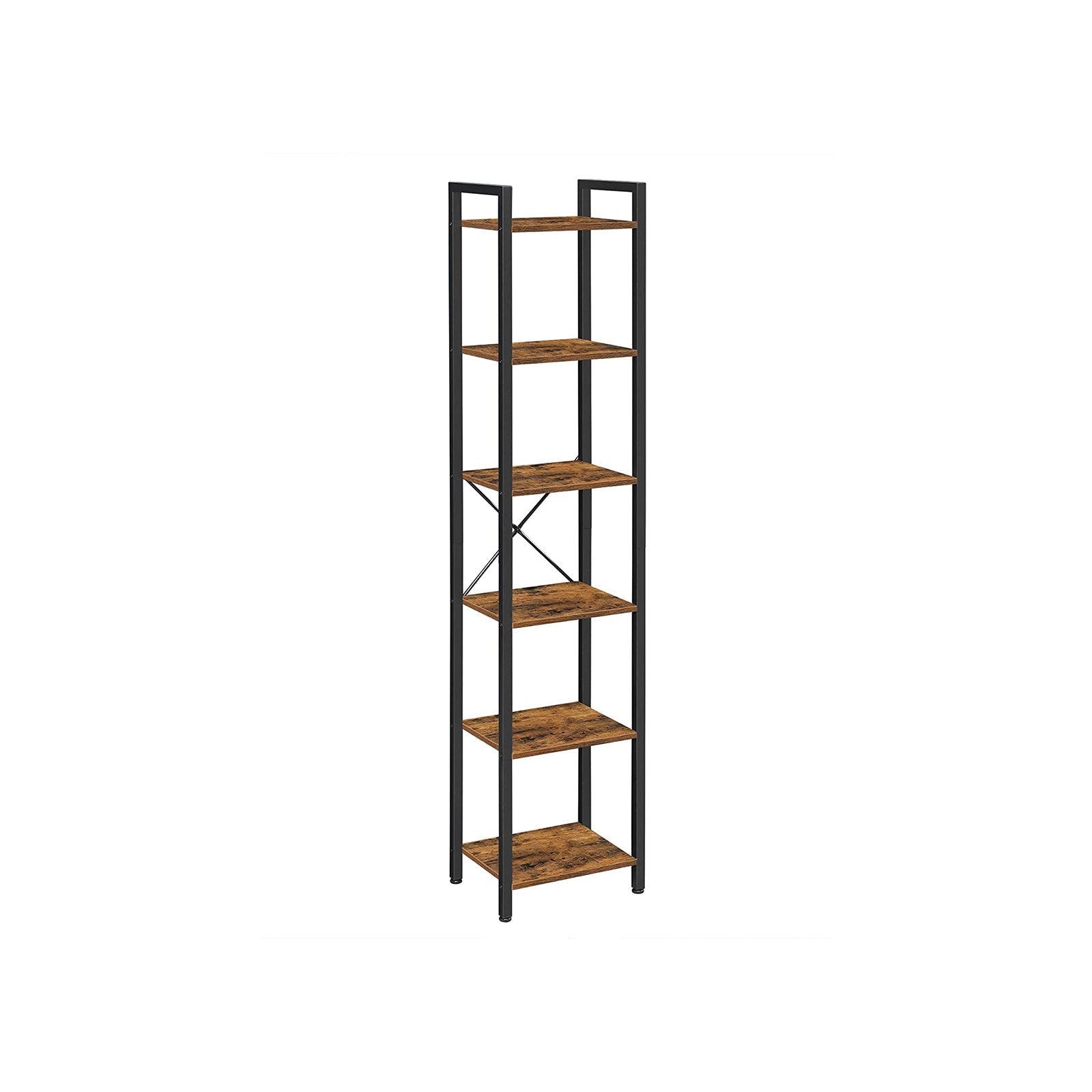 Boekenkast - Opbergkast - Woonkamerkast - Decorkast - Vintage bruin/zwart