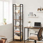 Boekenkast - Opbergkast - Woonkamerkast - Decorkast - Vintage bruin/zwart
