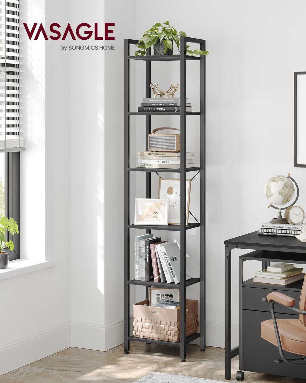 Boekenkast – met 6 niveaus en handgrepen