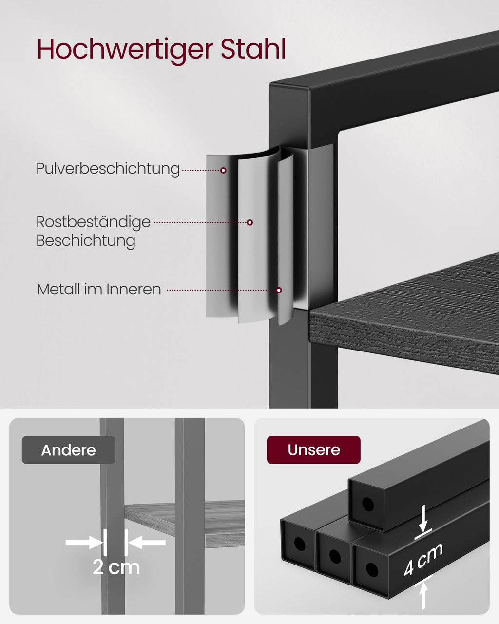 Boekenkast – met 6 niveaus en handgrepen