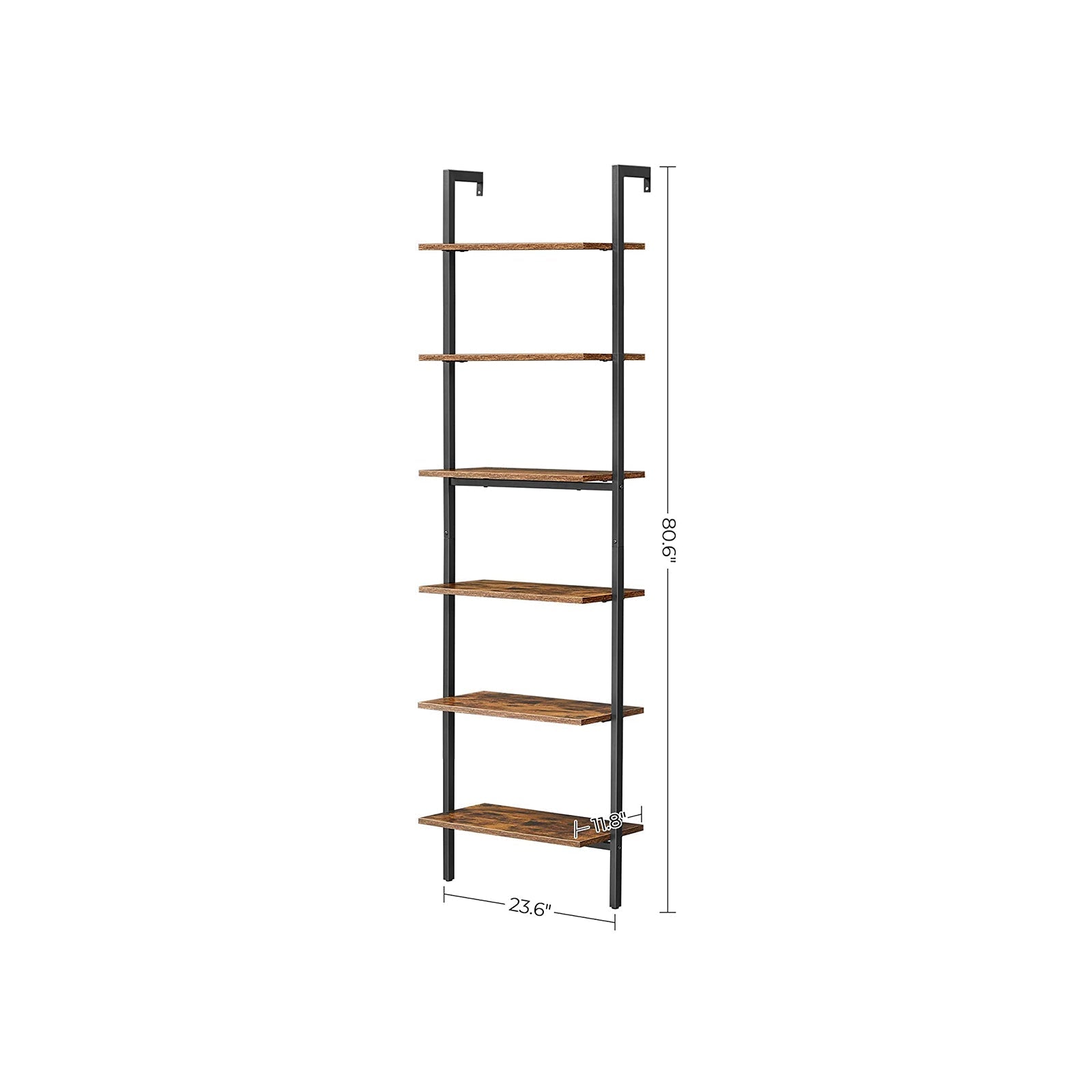 Boekenkast - Ladderplank - 6 planken - 60 x 30 x 204,8 cm - Industrieel ontwerp